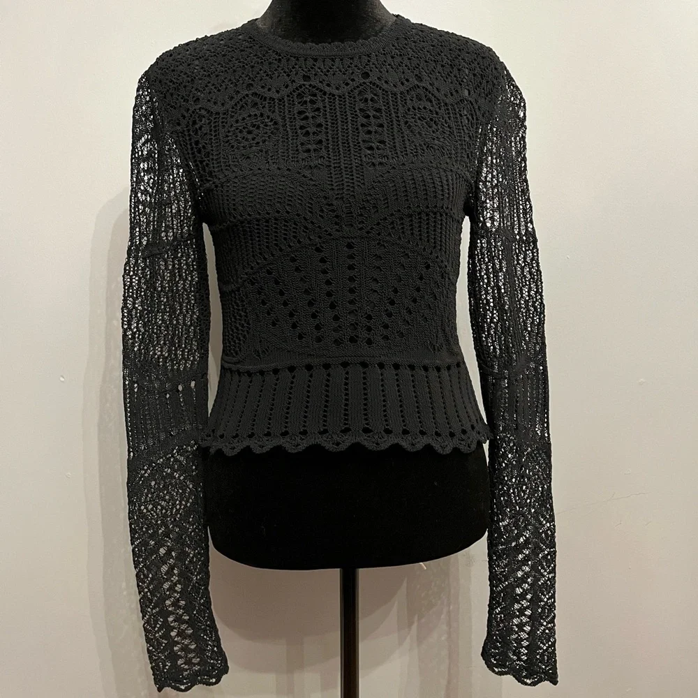 BNWT Alexander McQueen Black Patchwork Lace Top, size M - Picture 3 of 12